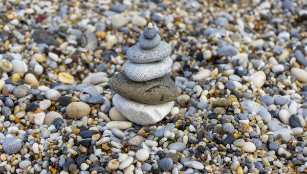 海滨鹅卵石的美丽景色 — 图库照片