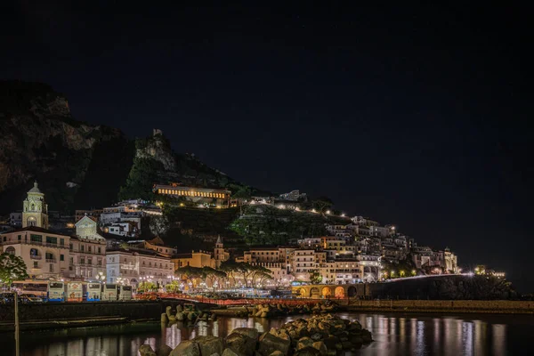 Amalfi Italie Août 2021 Beau Iew Amalfi Nuit Campanie Italie — Photo