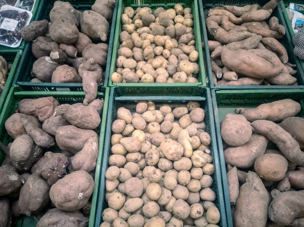 Eine Nahaufnahme Von Kartoffeln Körben — Stockfoto