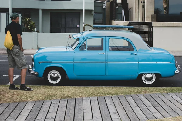 Tauranga Nova Zelândia Ago 2019 Carro Azul Brilhante Vintage Tauranga — Fotografia de Stock