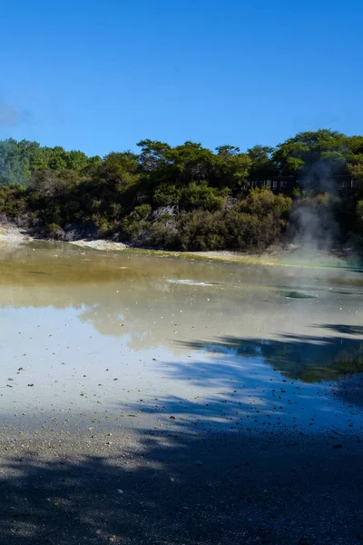 ニュージーランドのワイオタプ火山活動による熱い沸騰泥と硫黄泉 — ストック写真