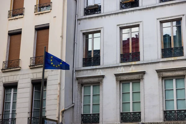 Bandiera Dell Fronte Edificio Parigi Francia — Foto Stock