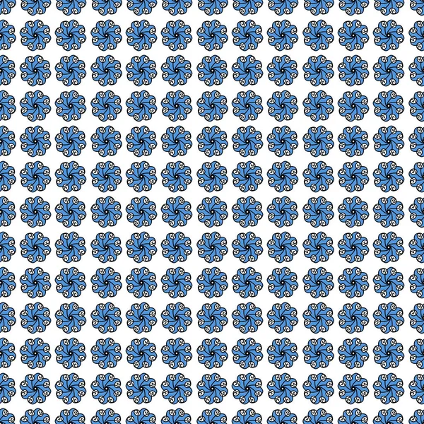 Modello Senza Soluzione Continuità Illustrazione Fiori Blu Decorativi — Foto Stock