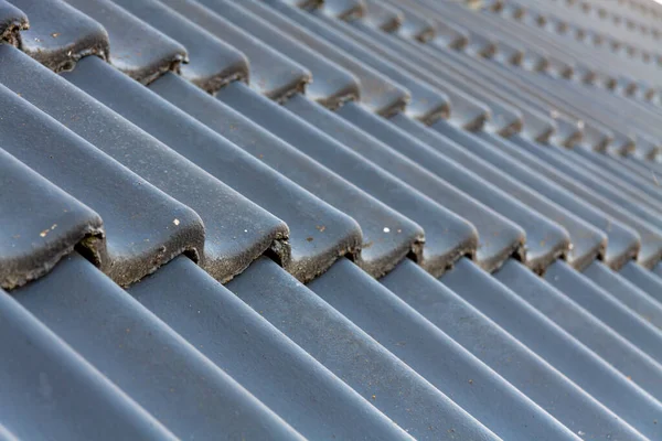 Selective Closeup Gray Roof Tiles — Stock Photo, Image