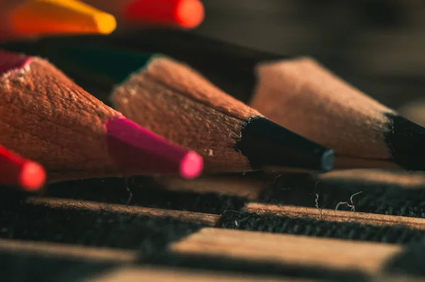 Closeup Shot Colorful Pencils — Stock Photo, Image