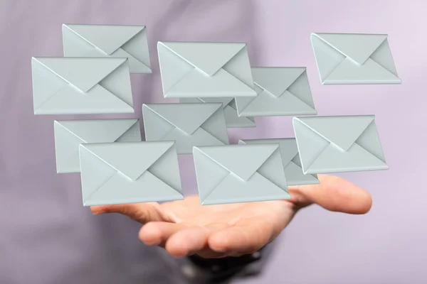 Een Weergave Van Mail Messaging Converteren Concept Een Hand Een — Stockfoto