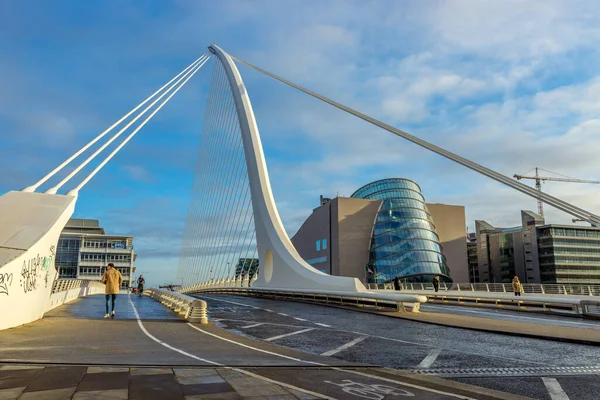 Dublin Irlande Mars 2021 Beau Cliché Pont Historique Samuel Beckett — Photo