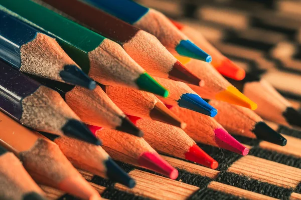 Closeup Shot Colorful Pencils — Stock Photo, Image