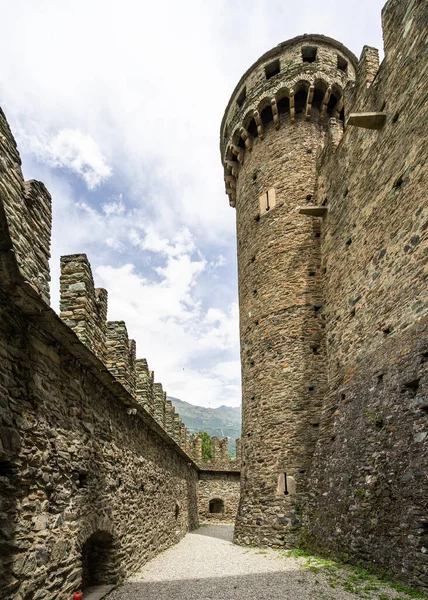Středověký Hrad Fenis Aosta Valley Itálie — Stock fotografie