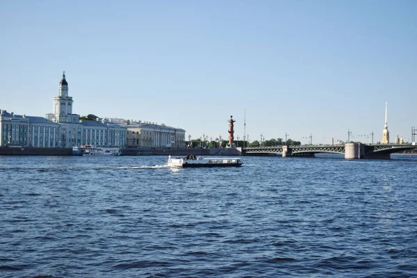 Splendida Vista Sul Fiume Neva San Pietroburgo Russia — Foto Stock