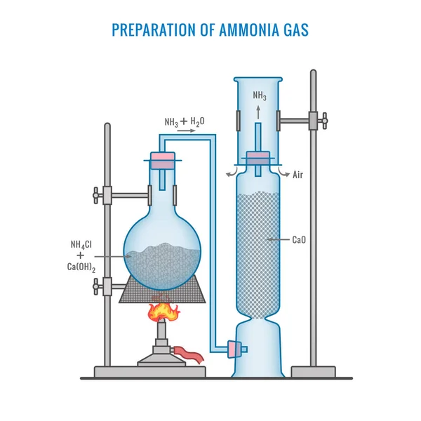 Una Ilustración Que Retrata Preparación Del Gas Amoniaco — Foto de Stock