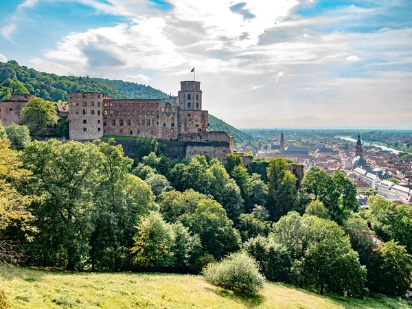 Letecký Pohled Zámek Heidelberg Německo — Stock fotografie