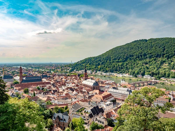 Almanya Nın Heidelberg Şehrinin Havadan Görünüşü — Stok fotoğraf