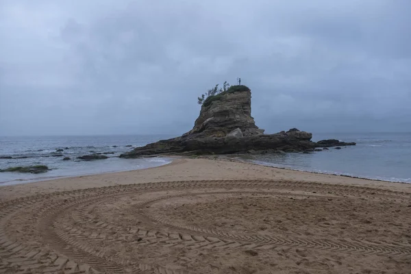Santander Španělsko Srpna 2021 Malebný Pohled Skalní Sochu Playa Del — Stock fotografie