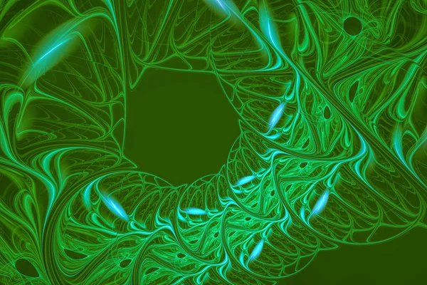 Ilustracja Zielonych Spiralnych Linii Wzorów Zielonym Tle — Zdjęcie stockowe