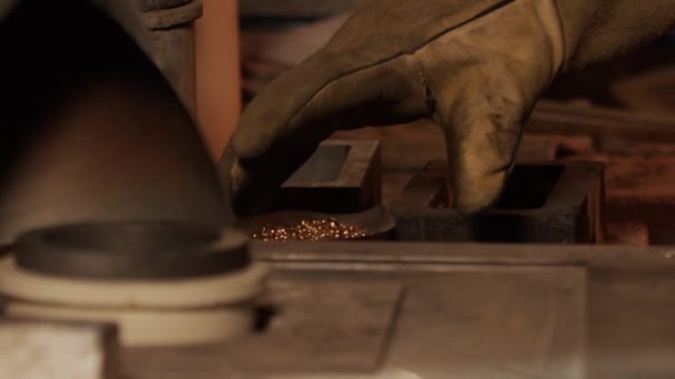 Jeweler Working Metal Workshop — стоковое видео