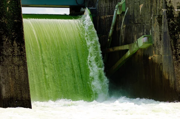 Puertas Inundación Abiertas Central Eléctrica Del Río Enns Alta Austria — Foto de Stock