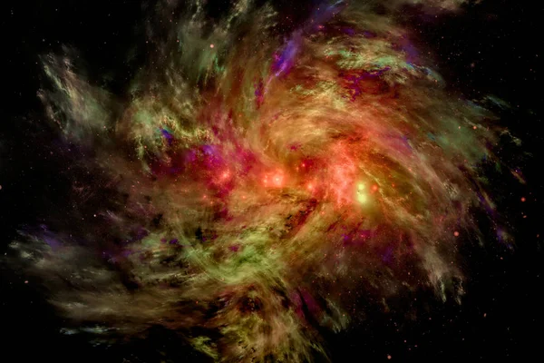 Beautiful Space Background Galaxy Spiral Yellow Glow — Stock Photo, Image