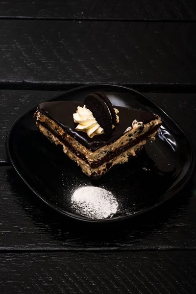 Крупный План Вкусного Шоколадного Десерта Мусса — стоковое фото