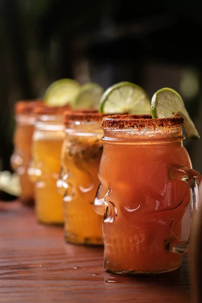 Colorful Citrus Lemonade Glasses Form Faces — Stock Photo, Image