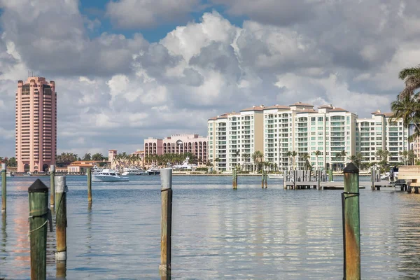 Landschaftsbild Von Gebäuden Entlang Des Lake Boca Raton Boca Raton — Stockfoto