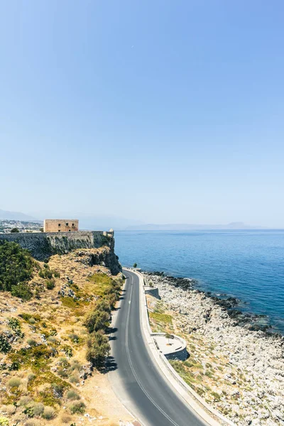 Luftaufnahme Einer Straße Der Nähe Der Venezianischen Festung Fortezza Rethymno — Stockfoto