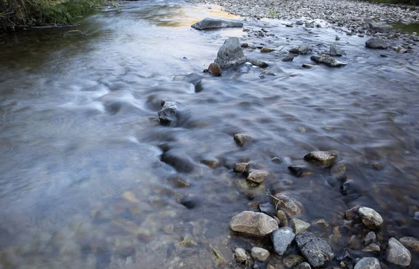 Uma Paisagem Uma Superfície Fluvial Corrente — Fotografia de Stock