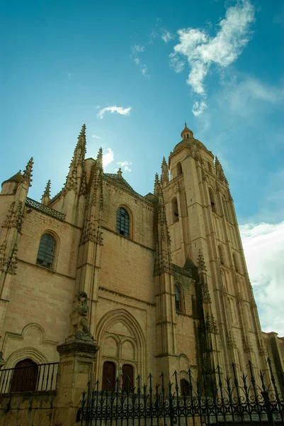 Segovia Espagne Mars 2009 Plan Vertical Cathédrale Historique Ségovie Espagne — Photo