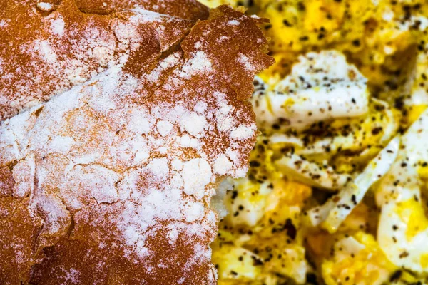 Zbliżenie Kawałka Ciasta Jajecznicy — Zdjęcie stockowe