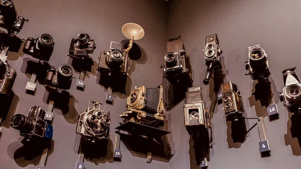 Turin Italie Juil 2021 Collection Caméras Tournage Vintage Exposée Musée — Photo