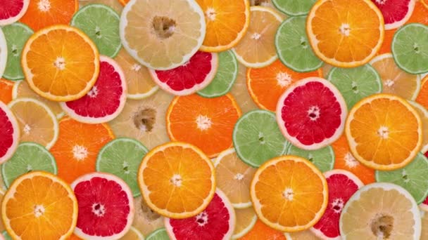 Citrus Slices Seamless Background — Stock Video