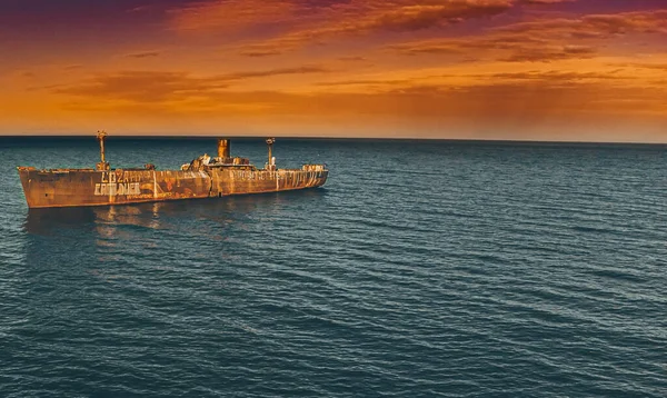 Constanta Romania May 2021 High Angle Shot Evangelia Ship Wrecked — Stock Photo, Image