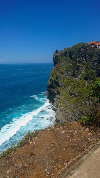 Vertical View Cliffs Shore Calm Sea — Stock Photo, Image
