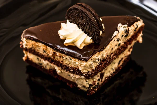 Крупный План Вкусного Шоколадного Десерта Мусса — стоковое фото