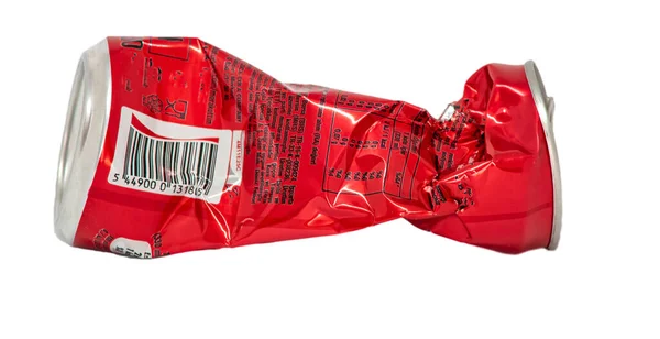 Seri Turkey Aug 2021 Krossad Röd Cola Kan Isoleras Vit — Stockfoto