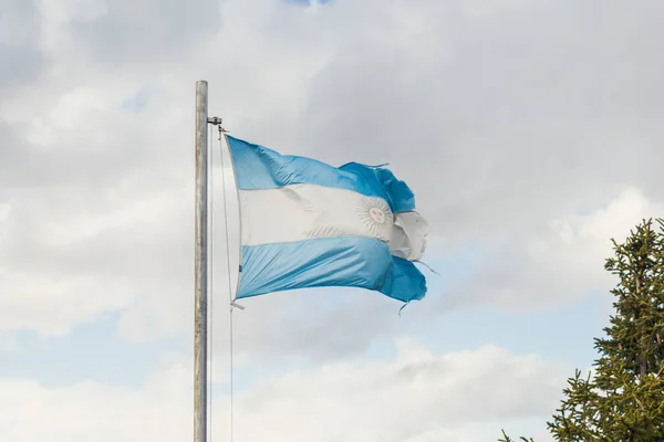 アルゼンチンの国旗 バリローチェ — ストック写真
