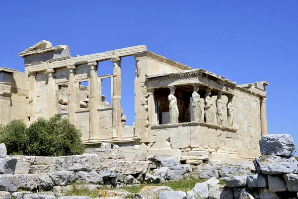 Руїни Знаменитого Храму Ерехтеум Афінах Греція — стокове фото