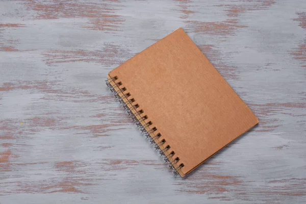 Closeup Shot Brown Copybook Table — Stock Photo, Image