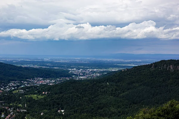 Panorámás Kilátás Nyílik Fekete Erdő Baden Baden Alatt Kék — Stock Fotó