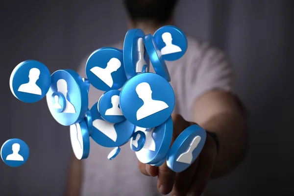 Eine Darstellung Einer Videokonferenzgruppe Von Menschen Die Sozialen Netzwerken Mit — Stockfoto