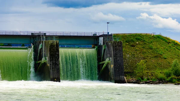 Open Flood Gates Power Plant River Enns Upper Austria — Stock Photo, Image