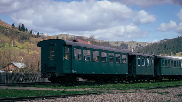 Moldovita Romania Mayo 2021 Una Toma Vertical Del Antiguo Tren — Foto de Stock