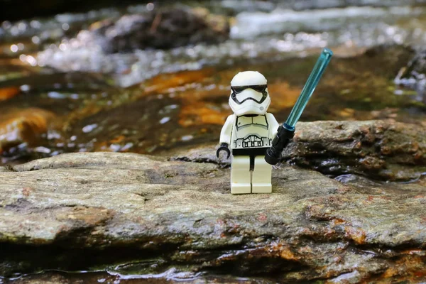 Greenville Vereinigte Staaten August 2021 Eine Nahaufnahme Einer Stormtrooper Lego — Stockfoto