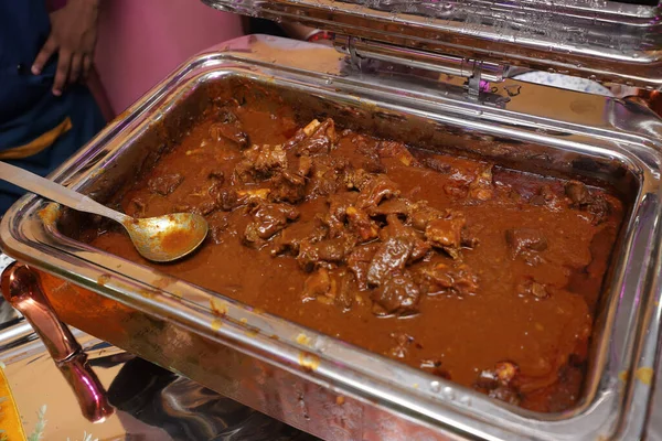 Hidangan Kari Ayam Mentega Lezat Dari Masakan India Masala Domba — Stok Foto