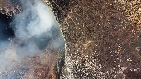 Una Toma Aérea Cráter Volcánico Activo — Foto de Stock