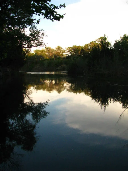 Lustrzane Jezioro Zielonym Lesie — Zdjęcie stockowe