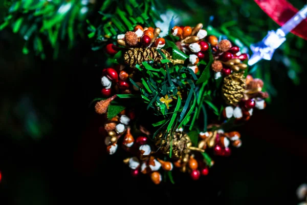 Close Ornamento Natal Pendurado Árvore Natal — Fotografia de Stock