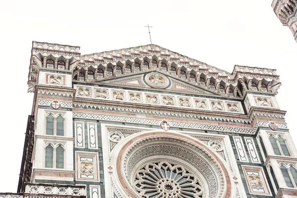 Een Close Van Santa Maria Del Fiore Kathedraal Gedetailleerd Marmeren — Stockfoto