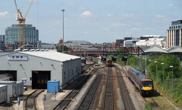 Nottingham Verenigd Koninkrijk Jul 2021 Zicht East Midlands Spoorlijn Zijsporen — Stockfoto