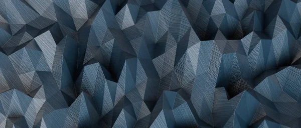 Μια Αφηρημένη Απόδοση Μπλε Πολύγωνο Φόντο Τοποθετημένα Όπως Κρύσταλλο Πρίσμα — Φωτογραφία Αρχείου